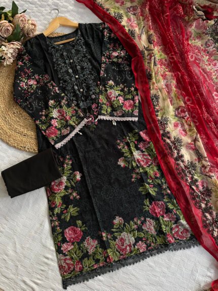 Vintage Floral Pakistani Suit