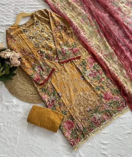 Vintage Floral Pakistani Suit