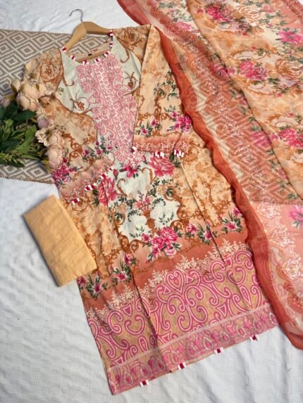 Classic Floral Pakistani Suit