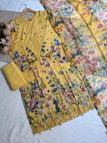 Yellow Floral Elegance Suit