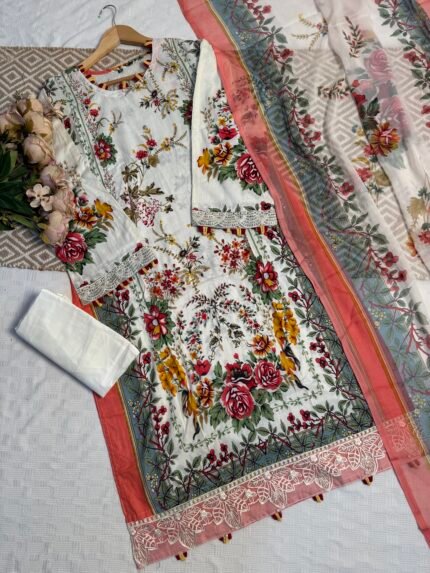 Readymade Pretty Floral Pakistani Suit