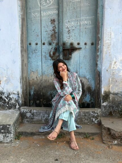 Pastel blue Pakistani suit